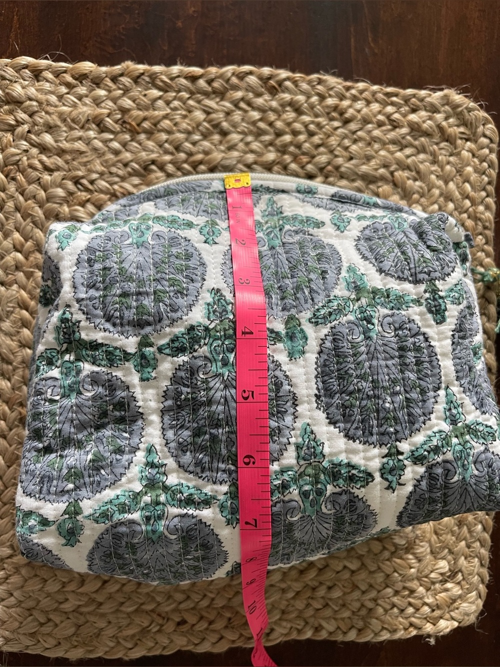 Quilted Printed Canvas Makeup Bag - Picture 6 of 6
